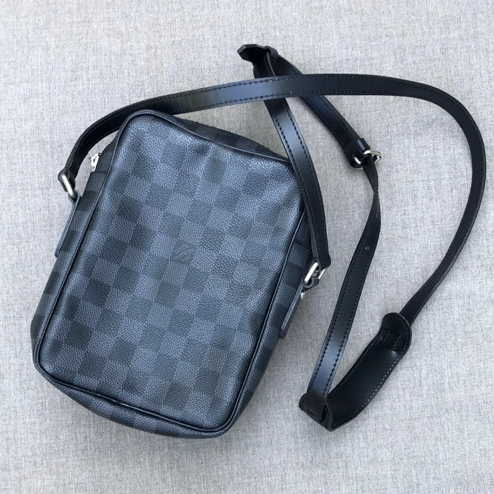 LOUIS VUITTON Damier Graphite Amazone Crossbody with Palladium Accents